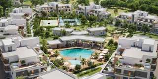Landscaped gardens and swimming pools